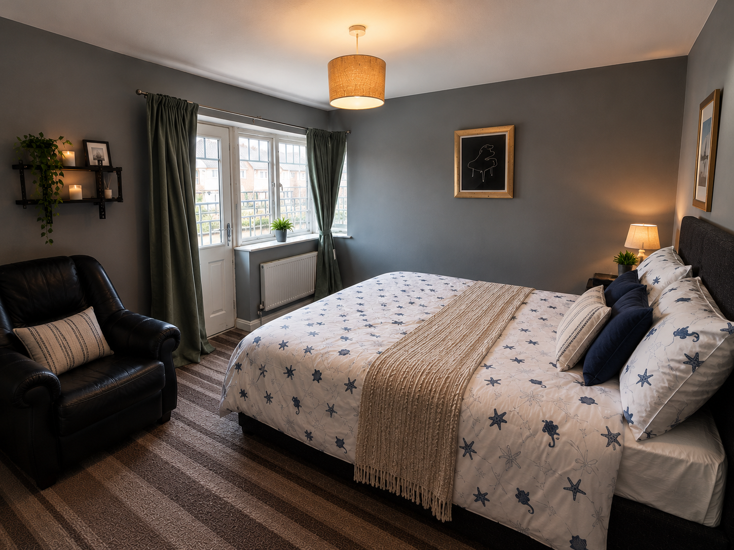 Castle Vale – Room 1: another view of the double bed and window