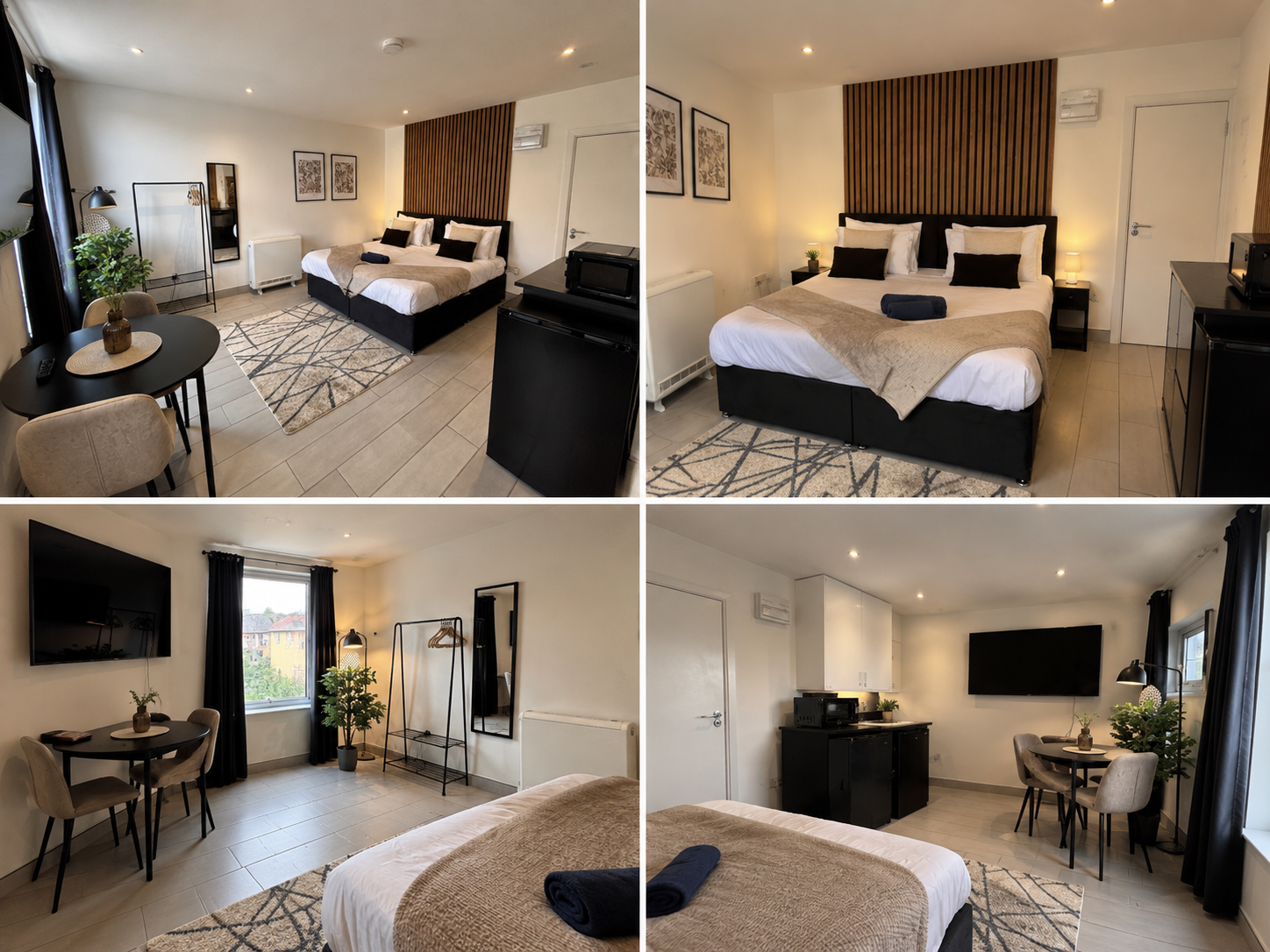 Studio Room 1 – Sellyoak: original collage showing four room views