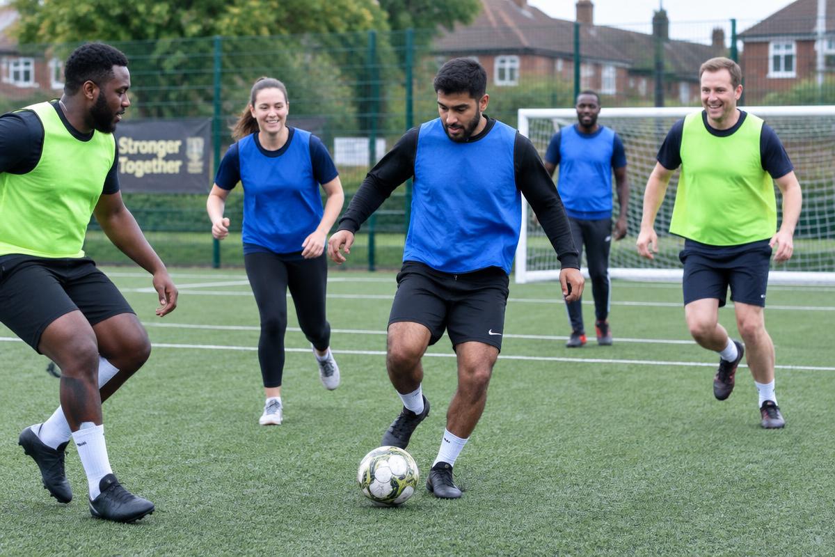 Illustrative casual five-a-side football